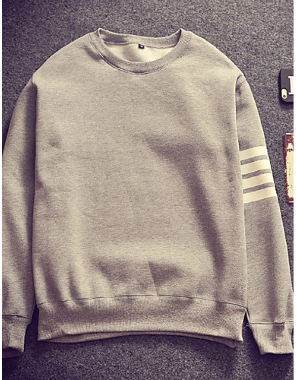Men's Casual/Daily / Sports Sweatshirt,Solid Round Neck Micro-elastic Acrylic Long Sleeve Fall / Winter