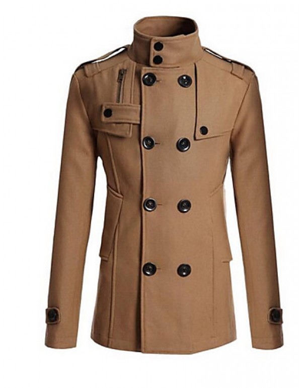 Men's Casual/Daily / Work Simple Trench Coat,Solid...