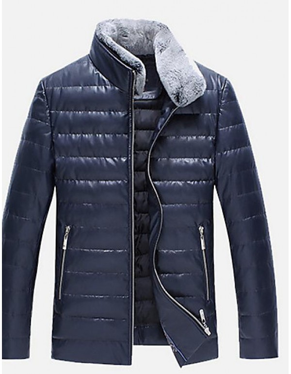 Men's Down Coat,Simple Plus Size / Casual/Daily So...