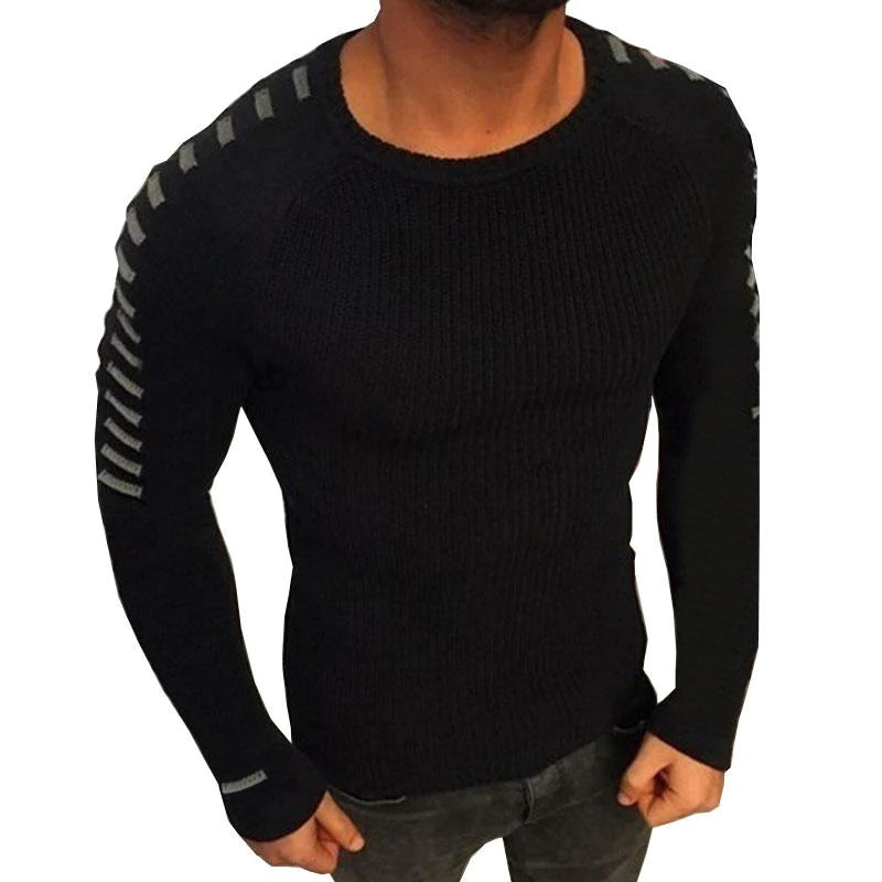 Men's Casual Round Neck Slim Fit Long Sleeve Knit Sweater