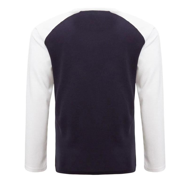 Men's Waffle Casual Stitching Long Sleeve T-Shirt