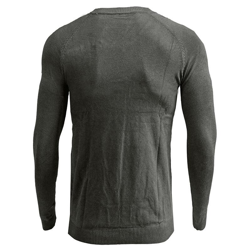 Men's V-neck Solid Color Long-sleeved Bottoming Sweater