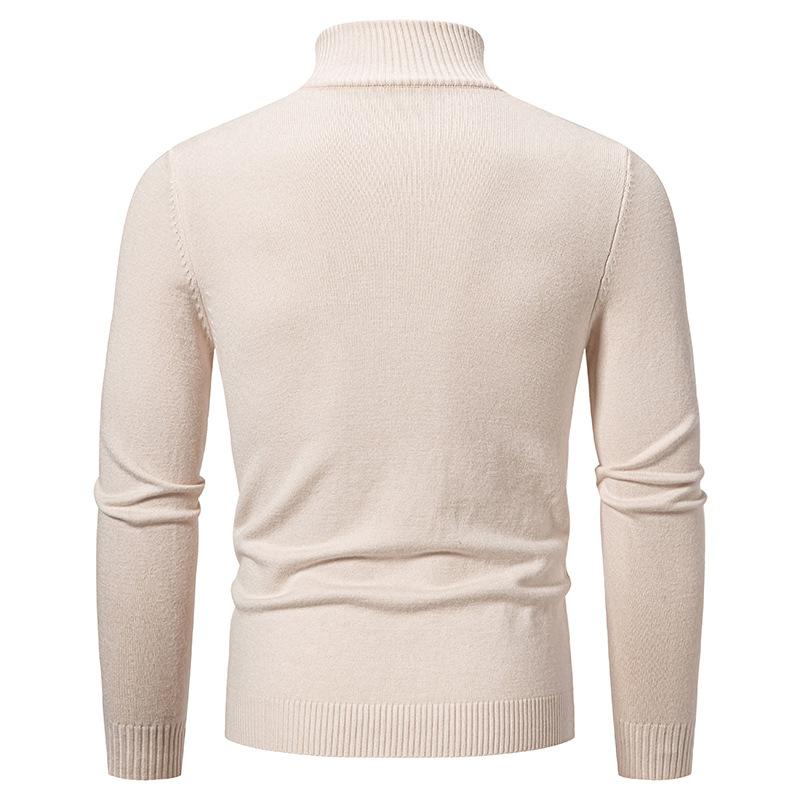 Men's Casual Warm Slim Fit Stand Collar Pullover Sweater