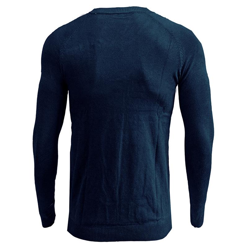 Men's V-neck Solid Color Long-sleeved Bottoming Sweater