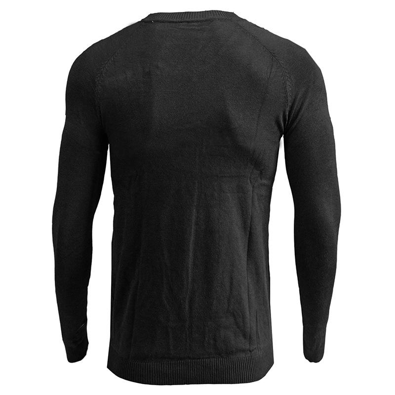 Men's V-neck Solid Color Long-sleeved Bottoming Sweater