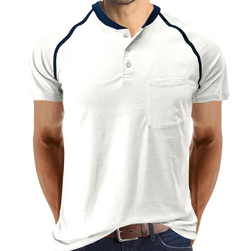 Men's Solid Color Raglan Short Sleeve T-Shirt