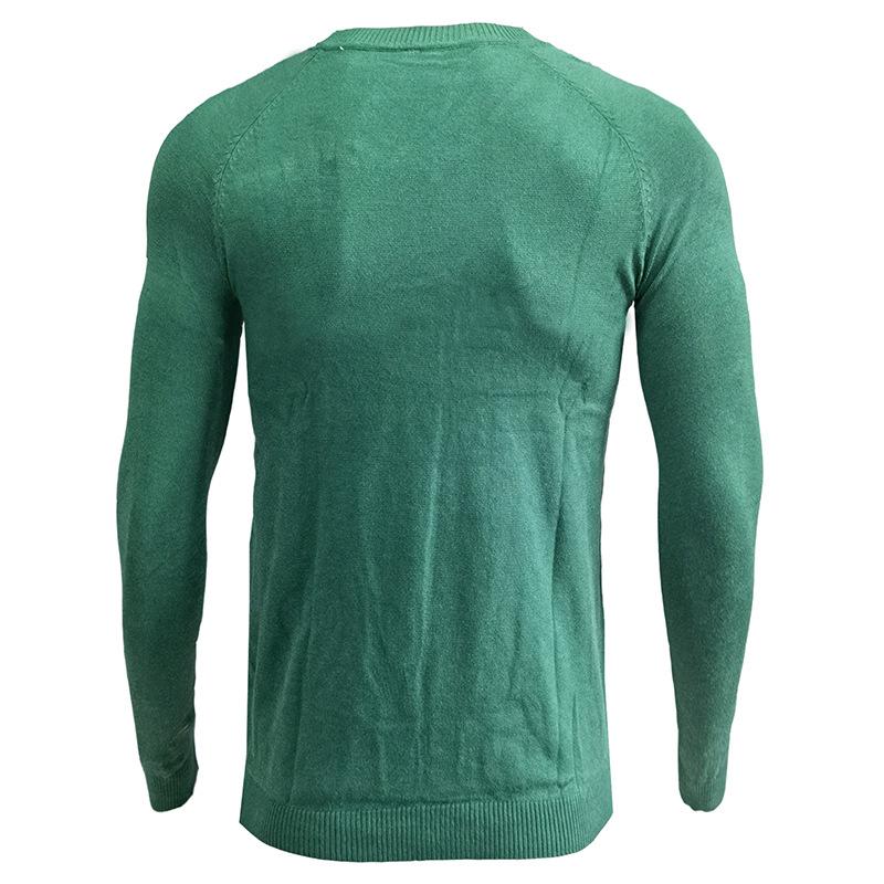 Men's V-neck Solid Color Long-sleeved Bottoming Sweater