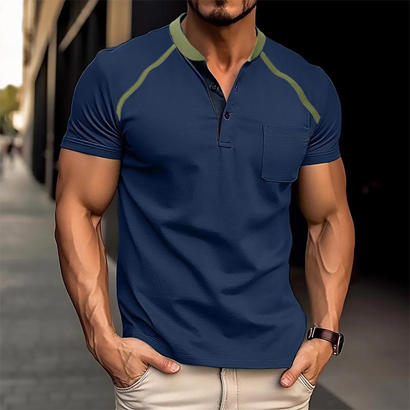 Men's Solid Color Raglan Short Sleeve T-Shirt