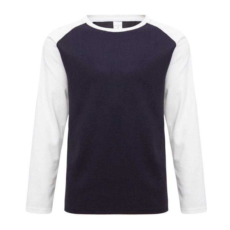 Men's Waffle Casual Stitching Long Sleeve T-Shirt