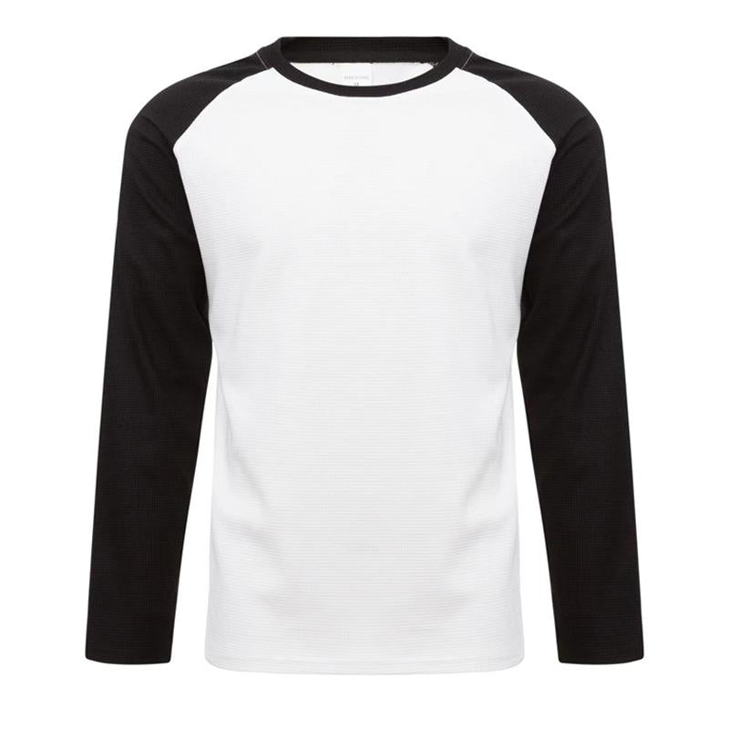 Men's Waffle Casual Stitching Long Sleeve T-Shirt