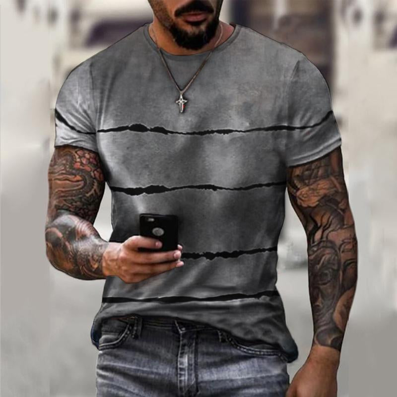 Men's Casual Printed Loose Short Sleeve T-Shirt