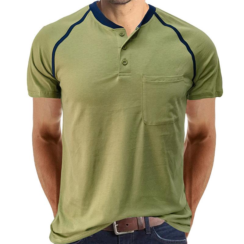 Men's Solid Color Raglan Short Sleeve T-Shirt