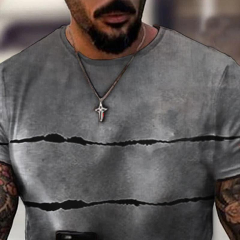 Men's Casual Printed Loose Short Sleeve T-Shirt