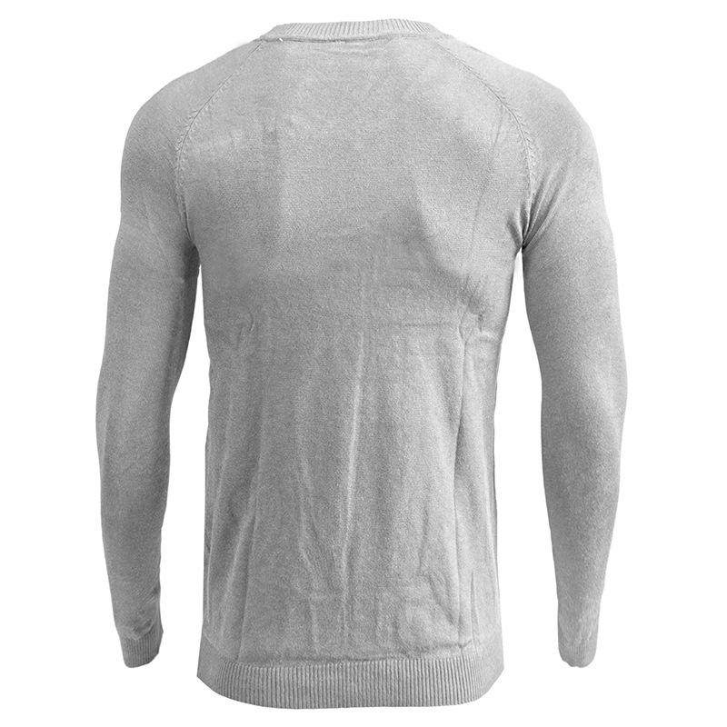 Men's V-neck Solid Color Long-sleeved Bottoming Sweater
