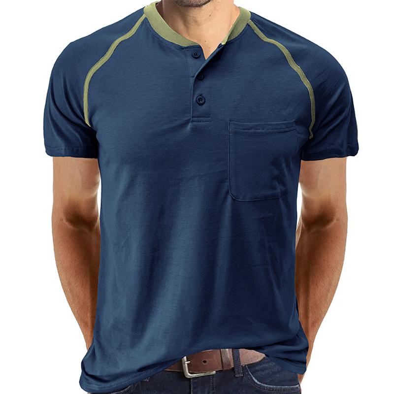 Men's Solid Color Raglan Short Sleeve T-Shirt