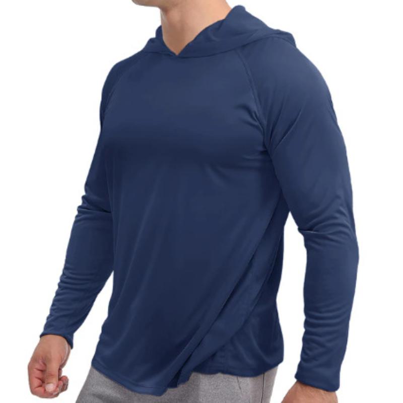 Men's Retro Casual Solid Color Hooded Long Sleeve T-Shirt